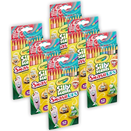 Crayola Silly Scents Smash Ups Colored Pencils, 12 Colors, 6PK 68-2118